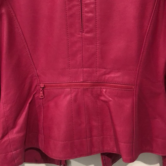 DANIER LEATHER JACKET MAGENTA PINK - Picture 6 of 7